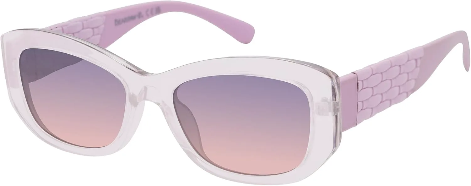 

Женские пластиковые овальные солнцезащитные очки Bearpaw Slimmy из экологически чистого пластика с текстурированными дужками в виде плетения, один размер, Lilac