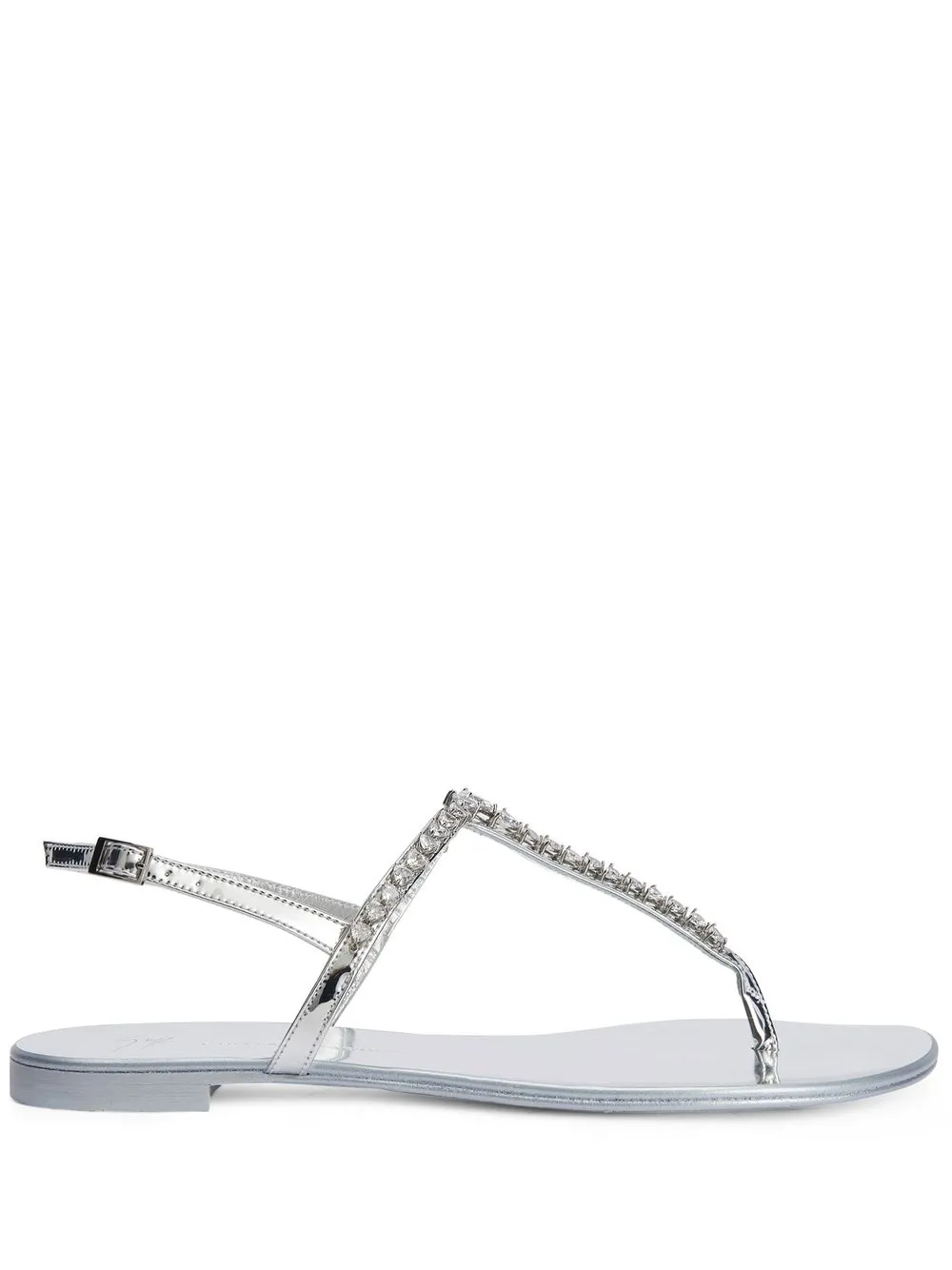Сандалии Minnah с кристаллами Giuseppe Zanotti, серебряный