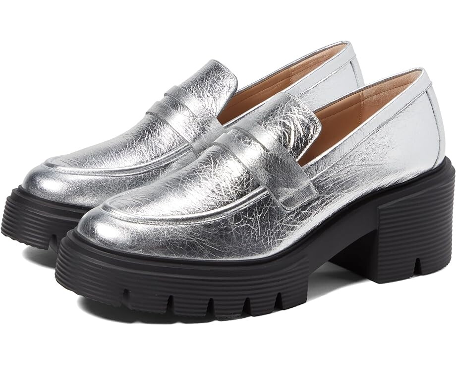 Лоферы Stuart Weitzman Soho Loafer, серебряный
