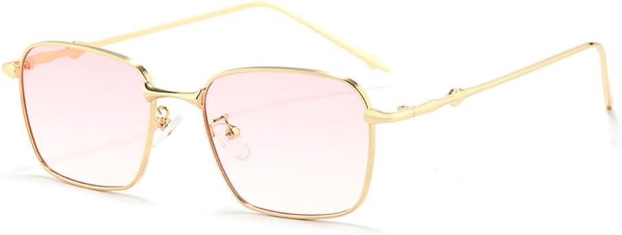 

Солнцезащитные очки прямоугольной формы для женщин в металлической оправе, винтажные солнцезащитные очки с градиентным переходом цвета, мужские и женские очки с защитой от УФ-излучения UV400 HHZZYVY, Pink