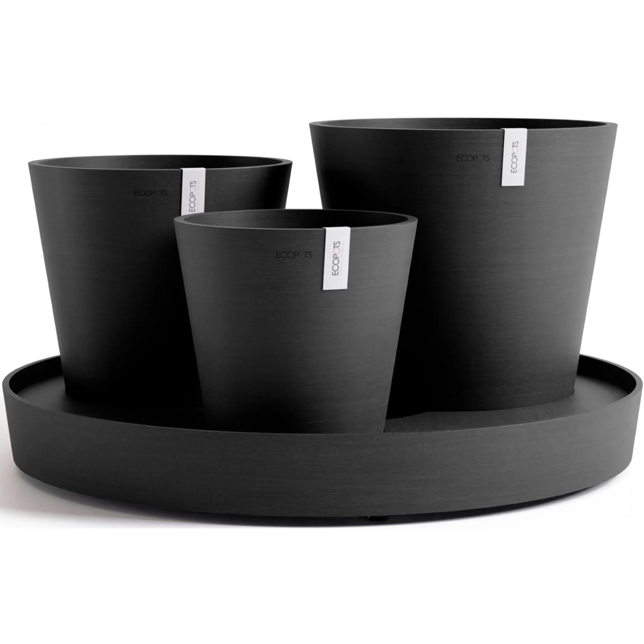 

Цветочный горшок ECOPOTS «Dubai Dark Grey», для внутреннего и наружного применения: морозостойкий, ударопрочный и светостойкий, темно-серый