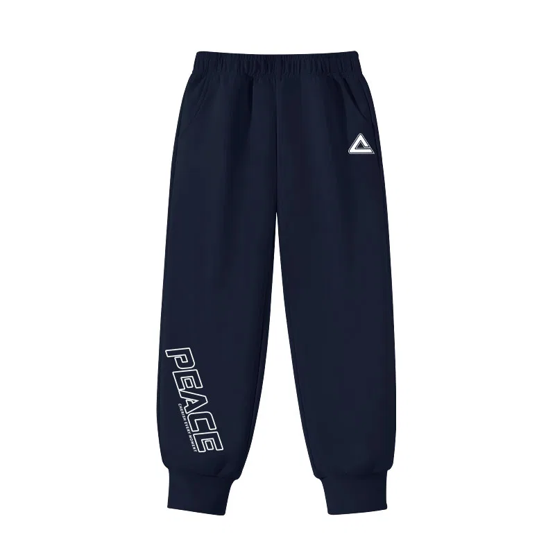 Детские спортивные штаны PEAK Navy Blue/PK Peace White