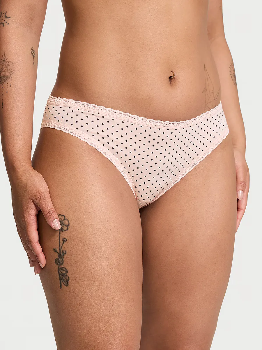 

Хлопковые трусики бикини с кружевной отделкой The Lacie, розовый