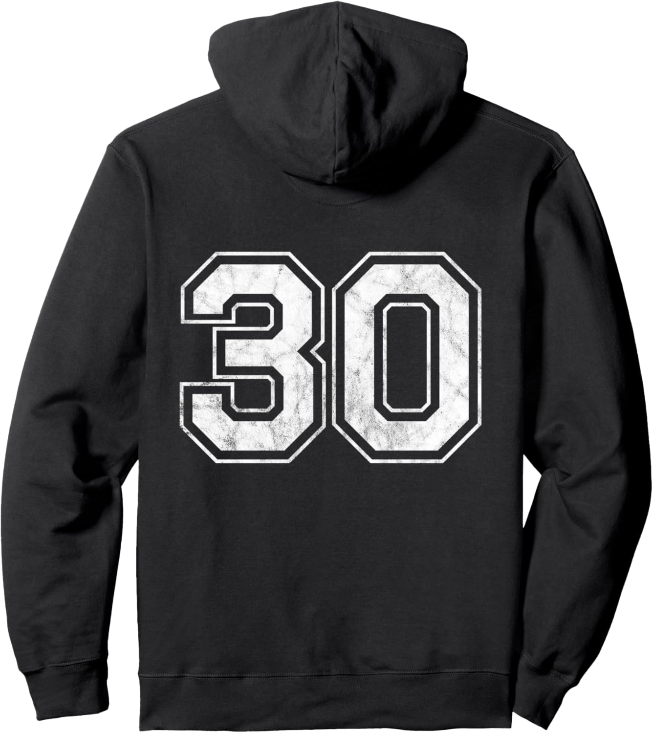 

Худи №30 на спине Big Numbers, Large Varsity Style Number Gifts, черный