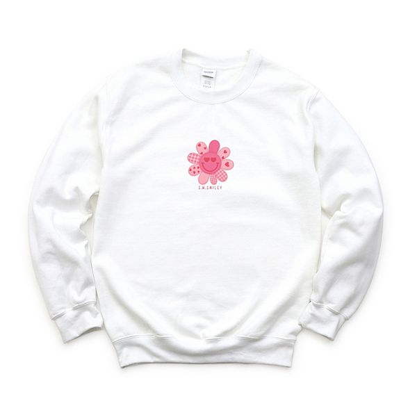 

SWSmiley patchwork flower hearts - женский графический свитшот Simply Sage Market, White
