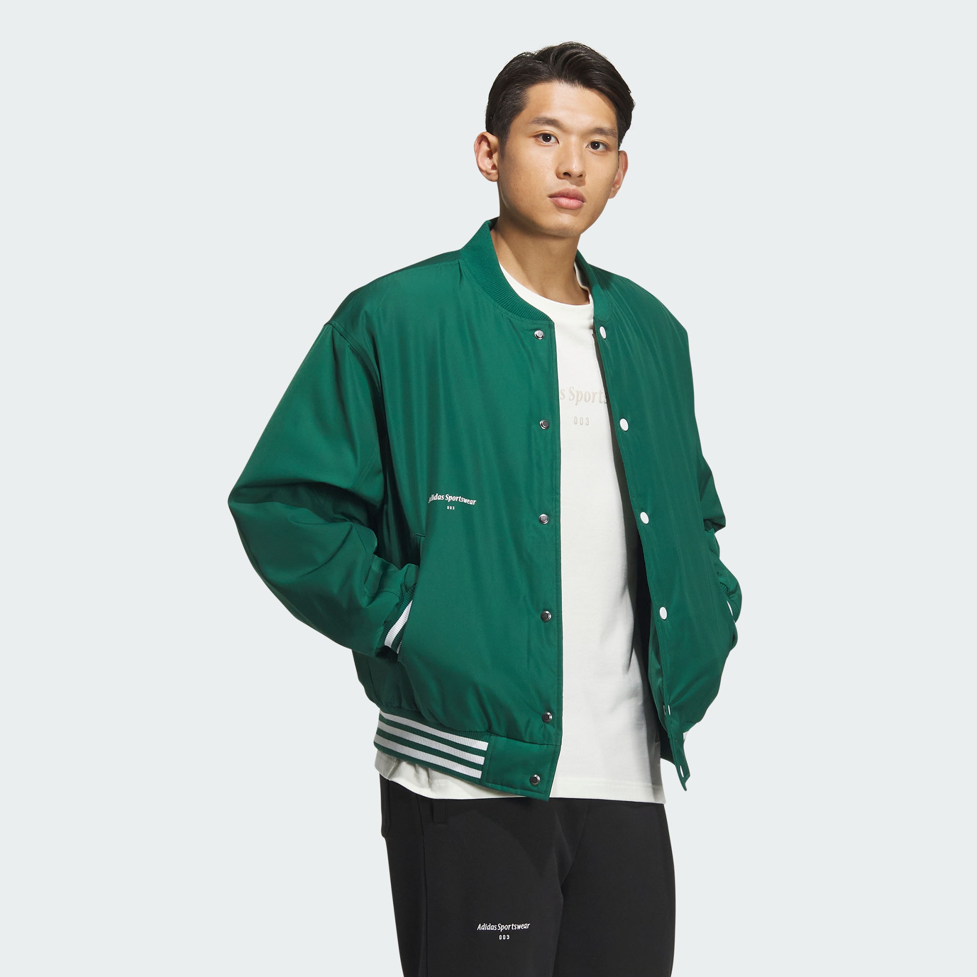 Пуховик мужской лесной зеленый/белый Adidas — фото 4