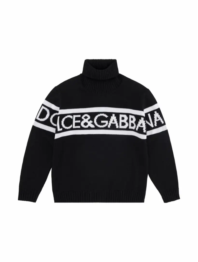 

Шерстяной свитер с логотипом Dolce&Gabbana, черный