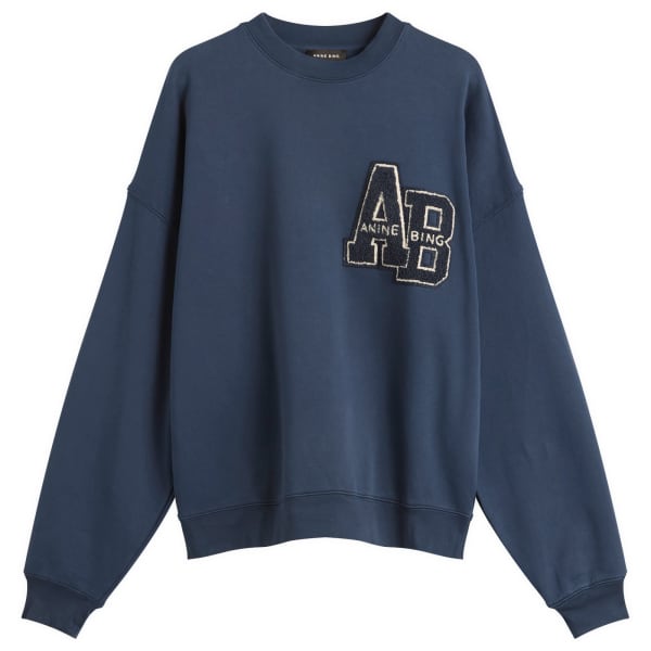 

Толстовка Miles с надписью «Letterman» большого размера Anine Bing, темно-синий