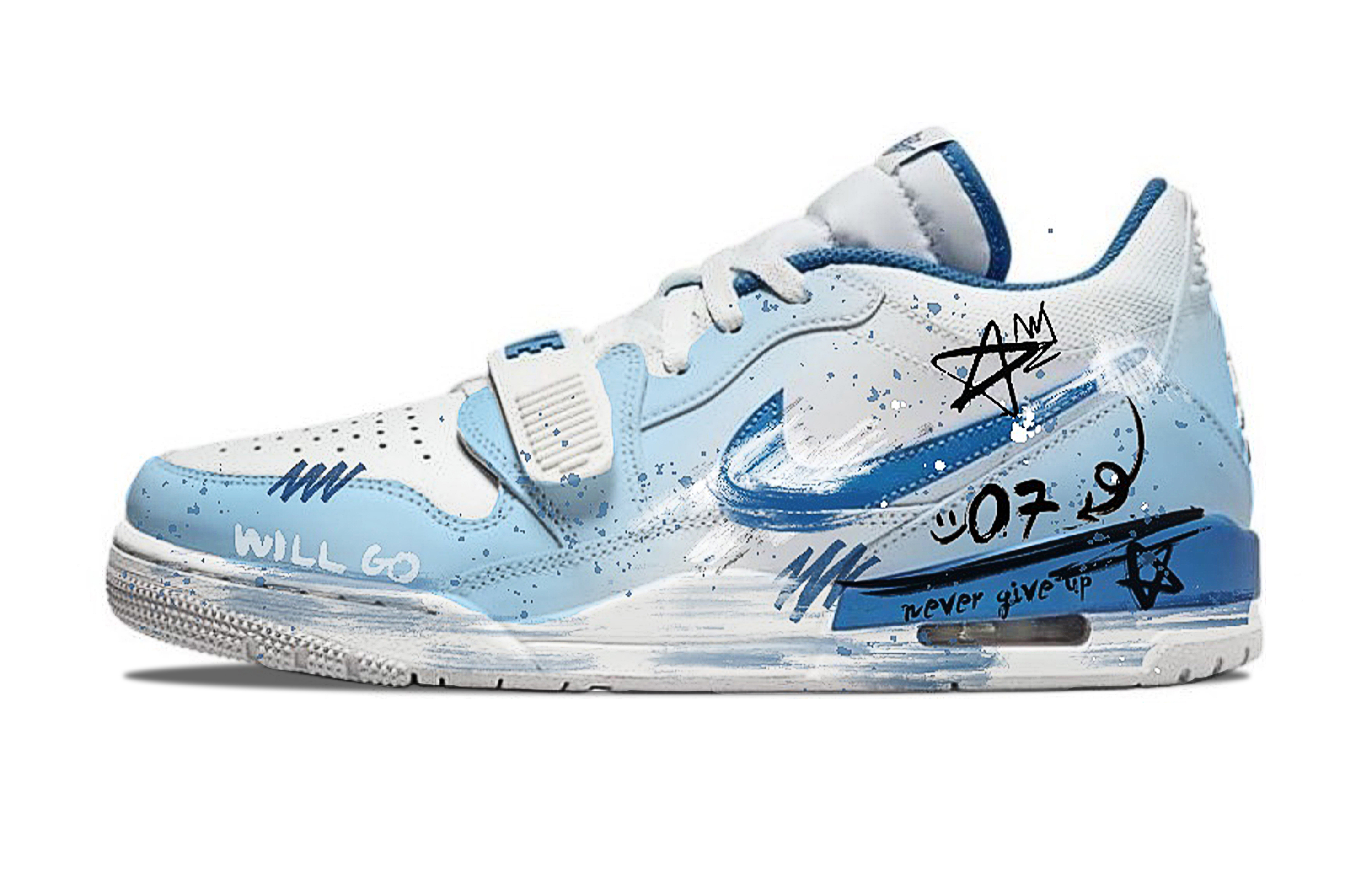 

Jordan Баскетбольные кроссовки Legacy 312 с низким верхом, износостойкие, антискользящие, мужские, синие, белые