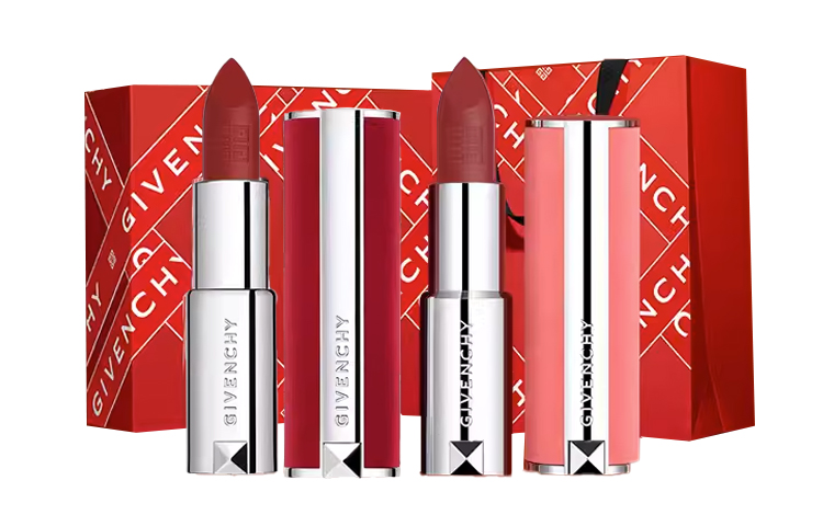 Givenchy Набор помад duo, косметичка, velvet/red velvet/lambskin, легко растушевывается — фото 2