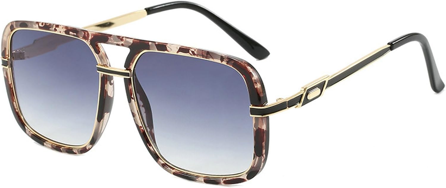 

Ретро-солнцезащитные очки с двойной перемычкой квадратной формы для мужчин, защита от УФ-излучения UV400, модные градиентные солнцезащитные очки для женщин, очки-пилот, металлический корпус mincl, C5