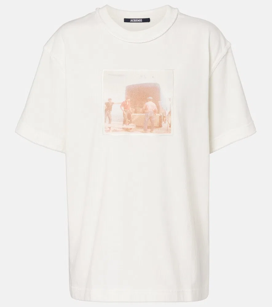 Футболка из хлопкового трикотажа с принтом Paysan Jacquemus, белый