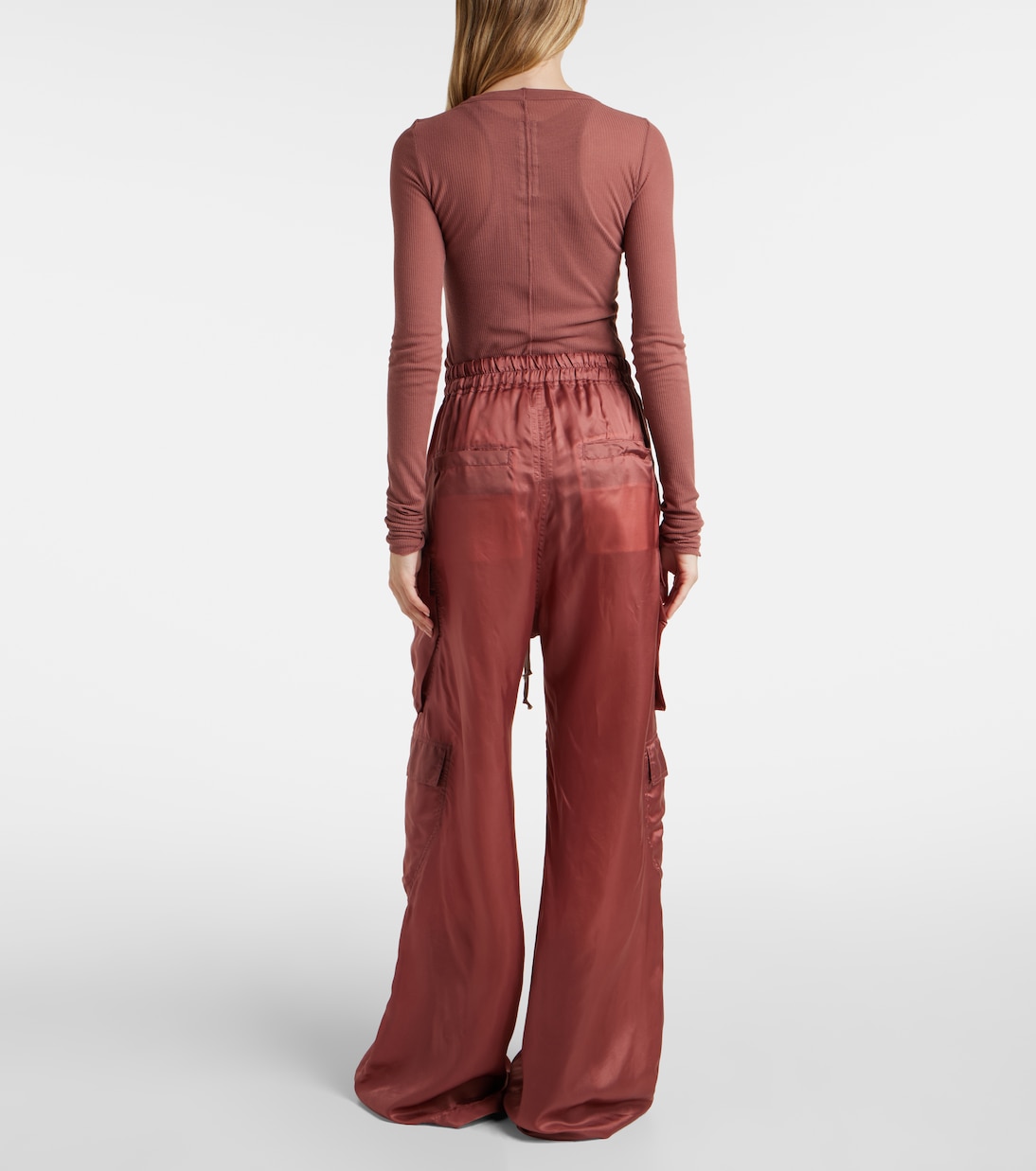 Высокие грузовые брюки Rick Owens, Rosewood — фото 3