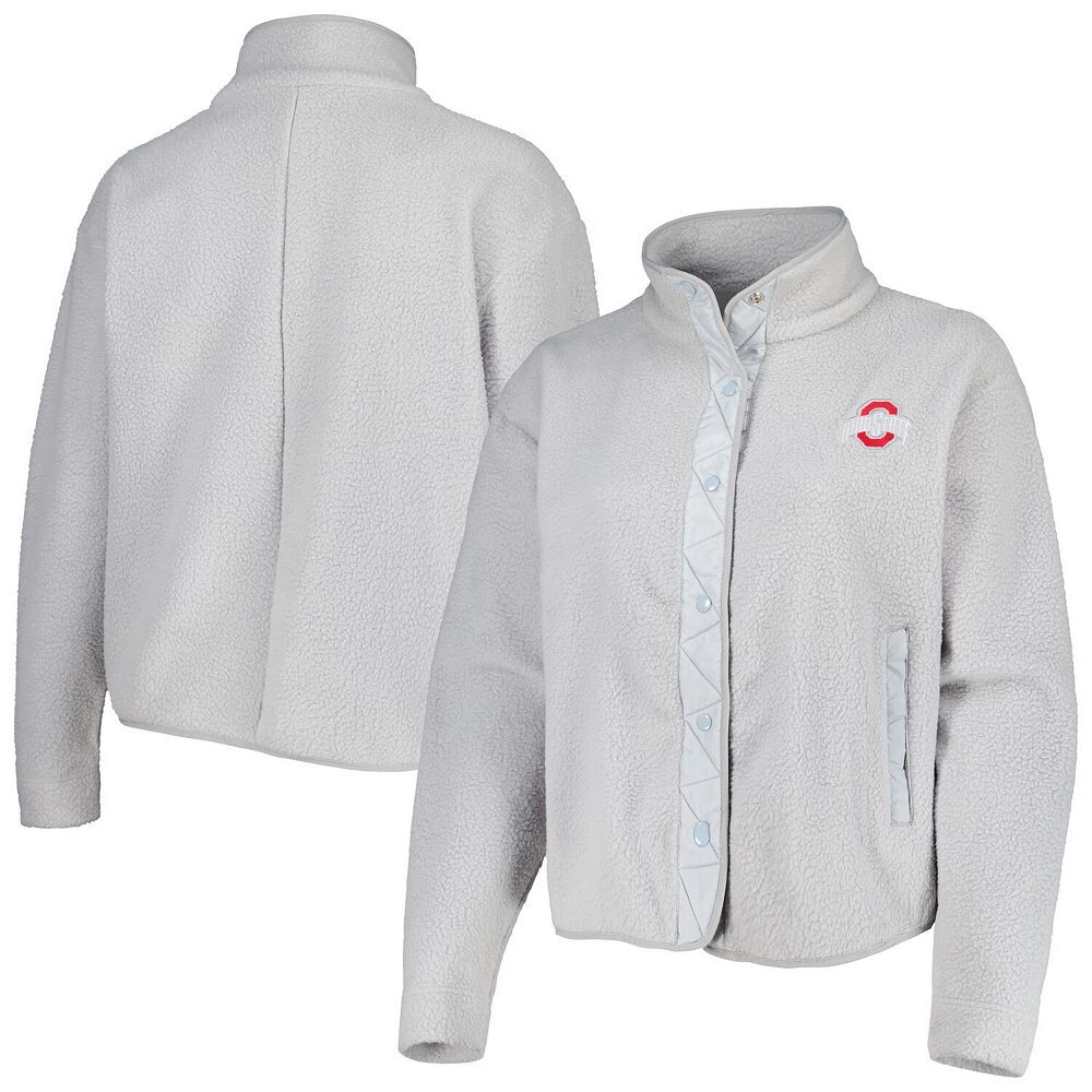 

Женская серая куртка на кнопках Ohio State Buckeyes Wheelhouse Sherpa Profile, цвет Osu Grey