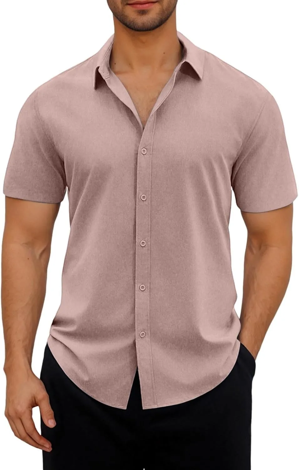 

Мужская рубашка с коротким рукавом Casual Button Down Wrinkle Free