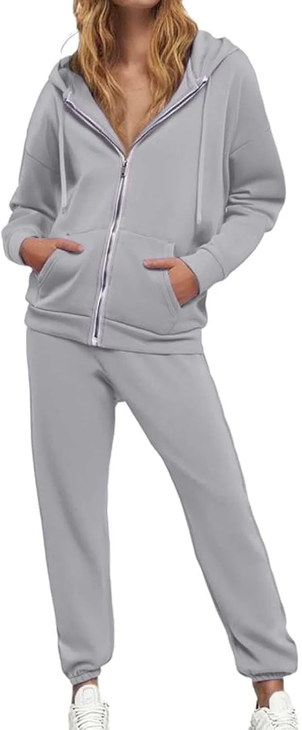 Спортивный костюм из худи и брюк с карманами, Light Gray