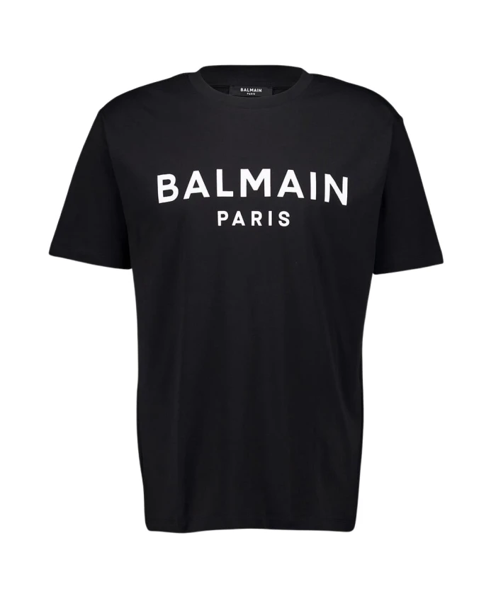 

Черная футболка с принтом Balmain, черный
