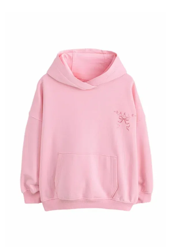 Толстовка с капюшоном Regular fit, Baker By Ted Baker, неоново-розовый