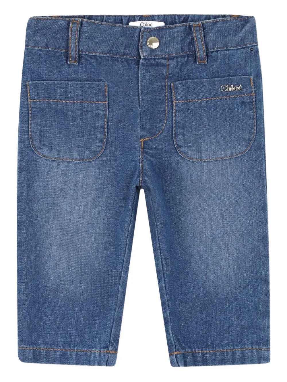 

Джинсы с логотипом Chloé Kids, синий