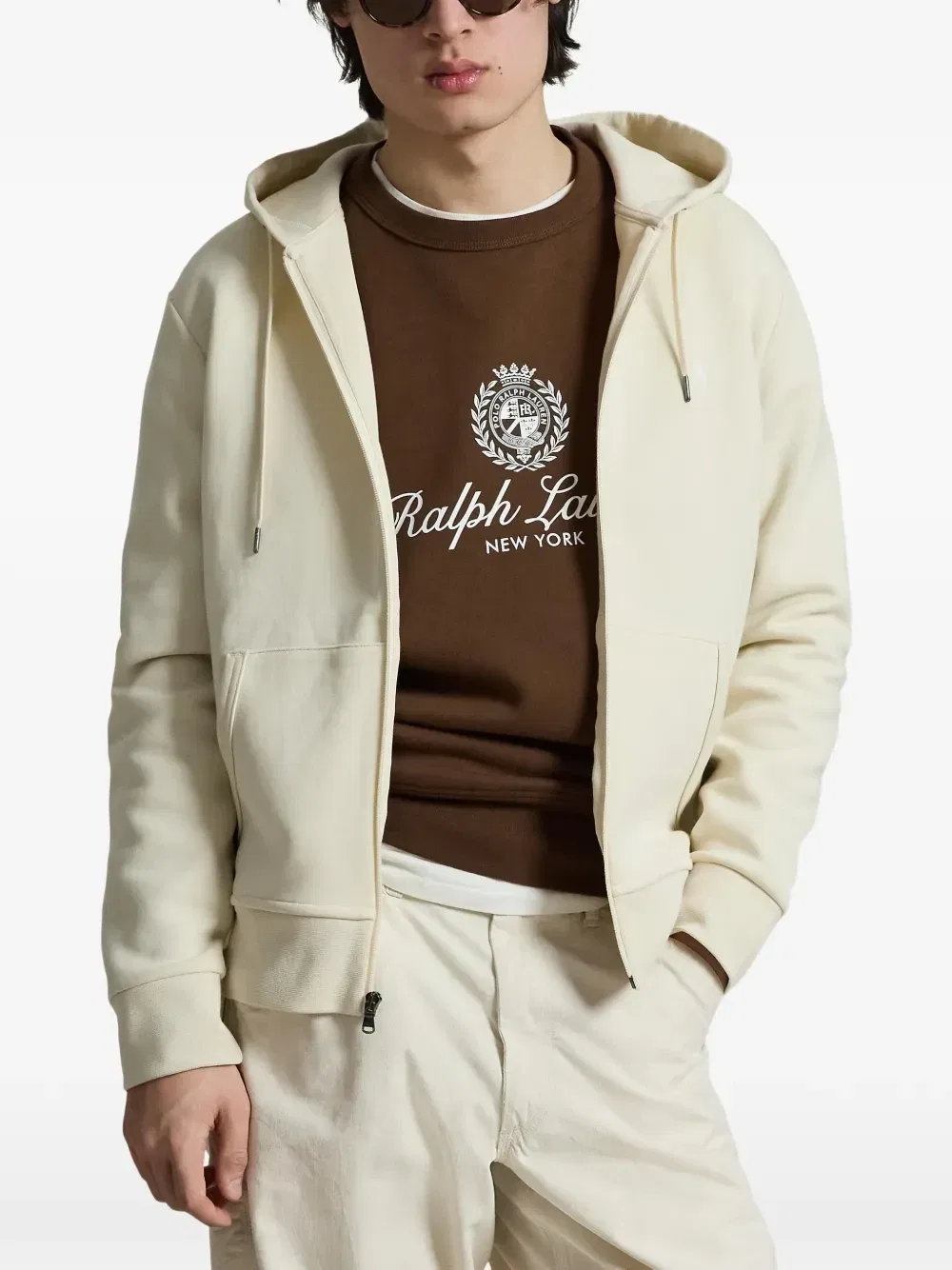Худи на молнии POLO RALPH LAUREN, бежевый — фото 3
