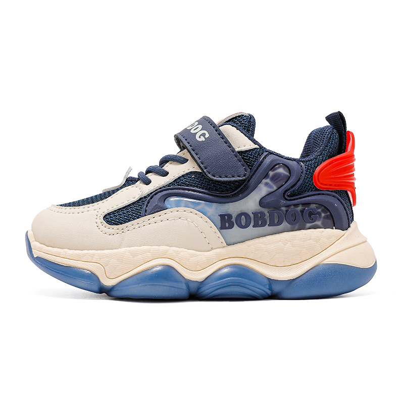 

Детские повседневные кроссовки BOBDOG с противоударной амортизацией и низким верхом, цвет синий/бежевый