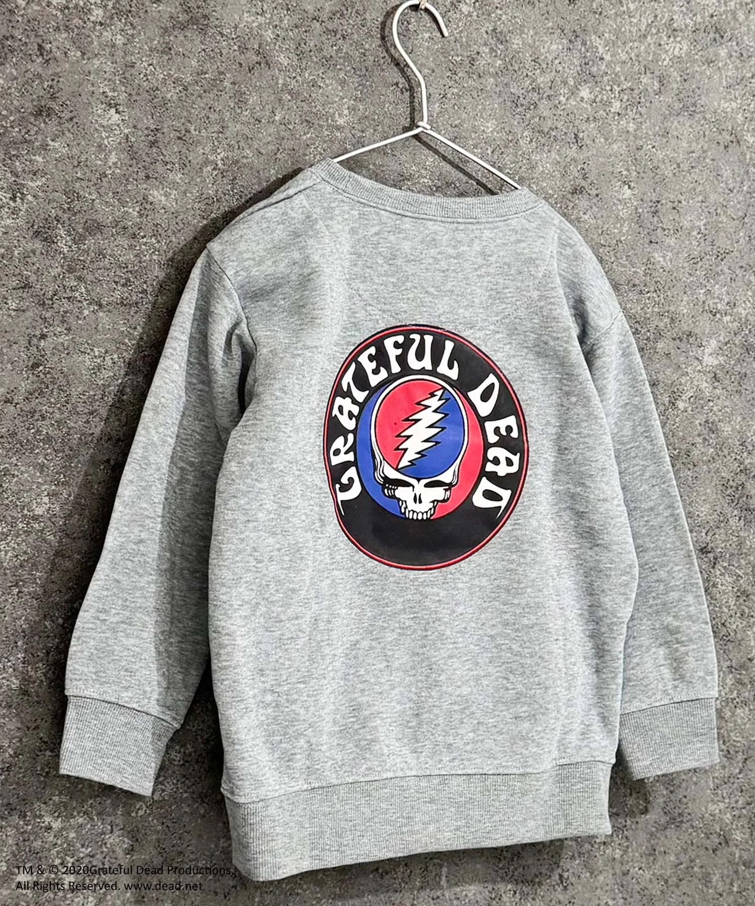 【GRATEFUL DEAD】 Толстовка оверсайз из хлопкового флиса с начесом, предотвращающего образование катышков, с рисунком Grateful Dead
