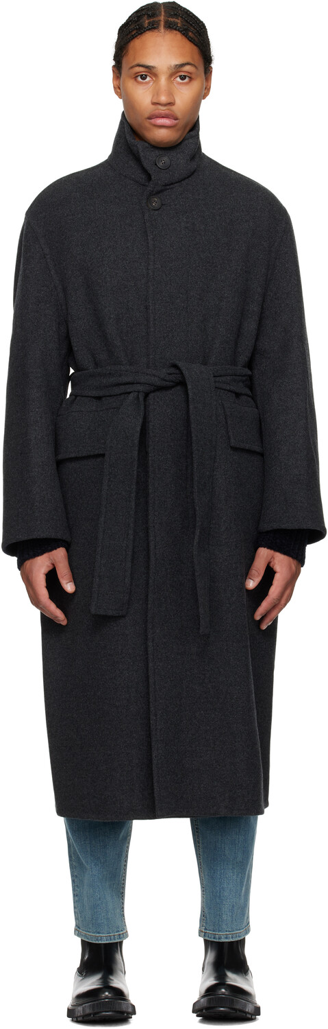 

Серое шерстяное пальто Solid Homme, Серый, Серое шерстяное пальто Solid Homme