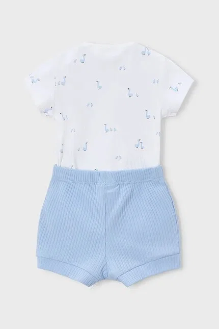 Комплект из боди и шорт 2 шт Mayoral Newborn, синий — фото 3