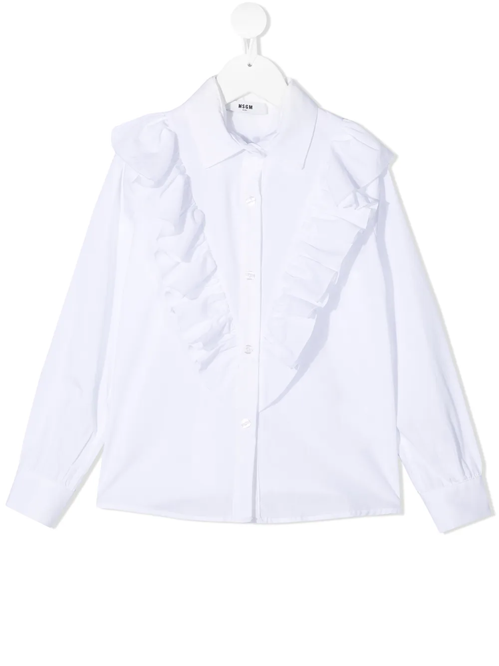 

Рубашка с оборками MSGM Kids, белый