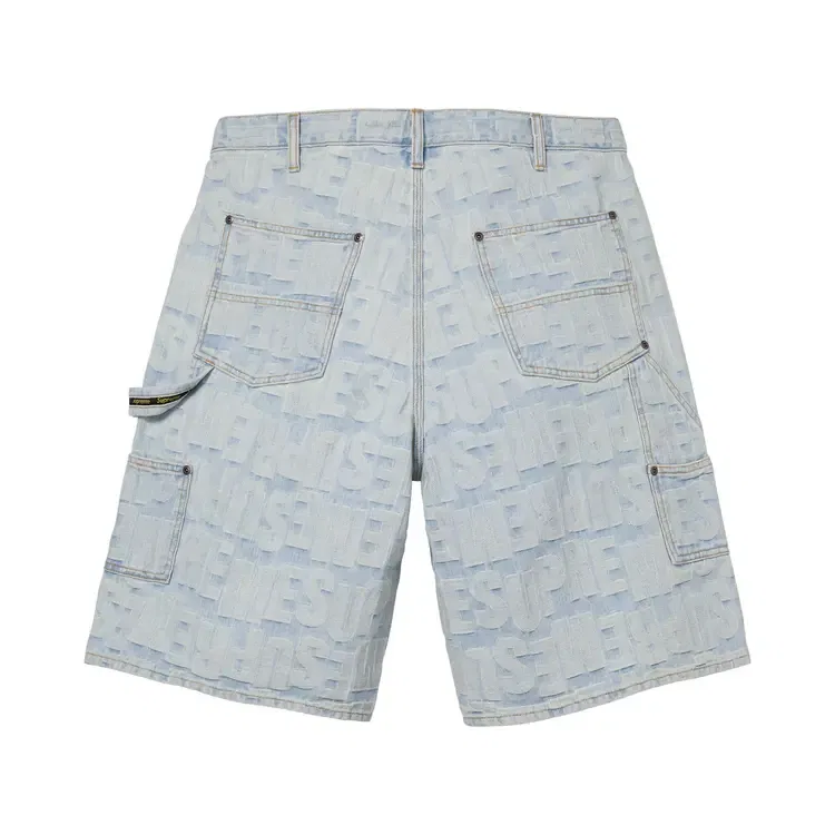 Джинсовые шорты Supreme Repeat Jacquard Double Knee Denim Short, синий — фото 2