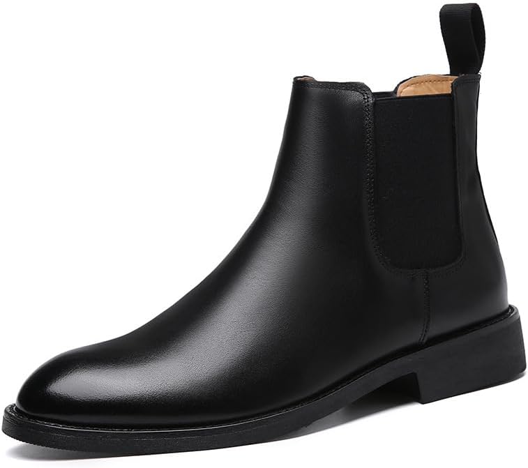 

Мужские замшевые челси с острым носком, без шнуровки, повседневные и офисные ботинки до щиколотки Generic, Black