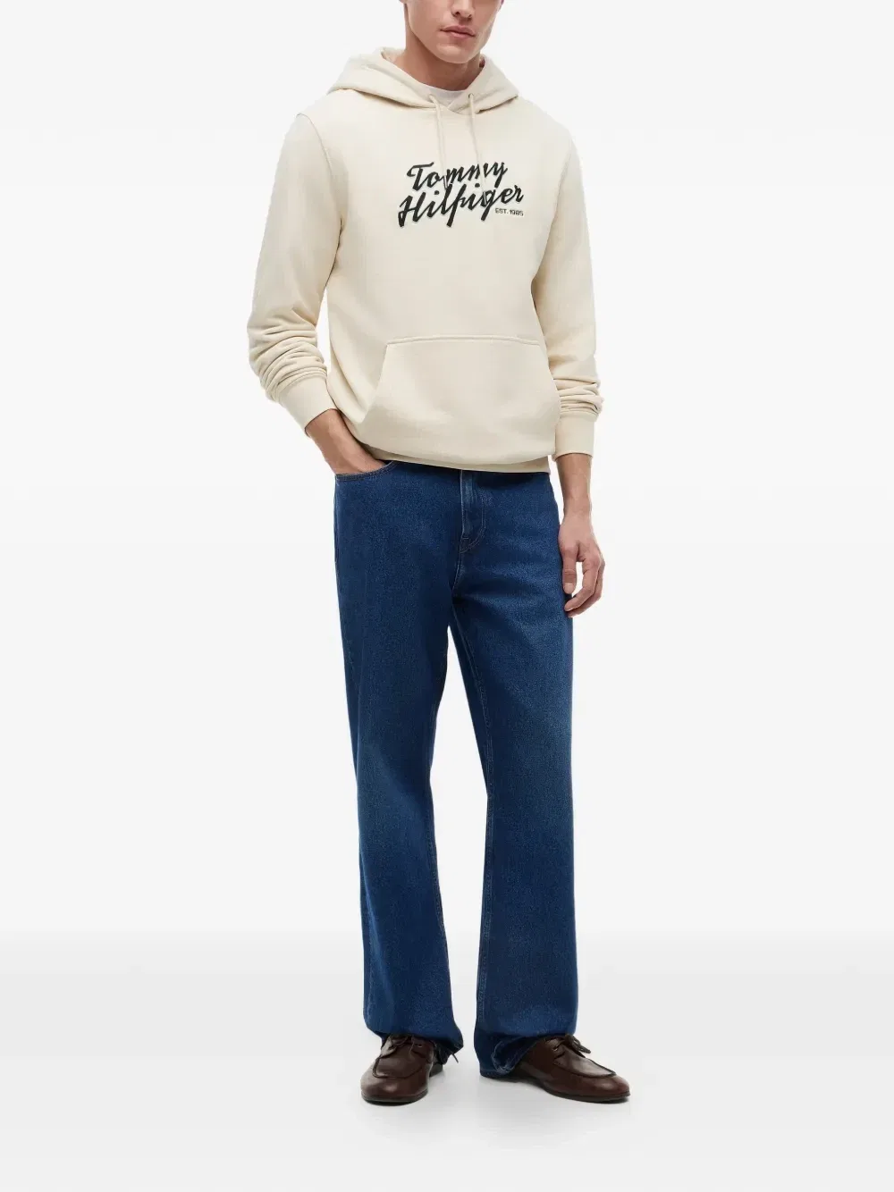 Толстовка с вышитым логотипом Tommy Hilfiger, бежевый — фото 2