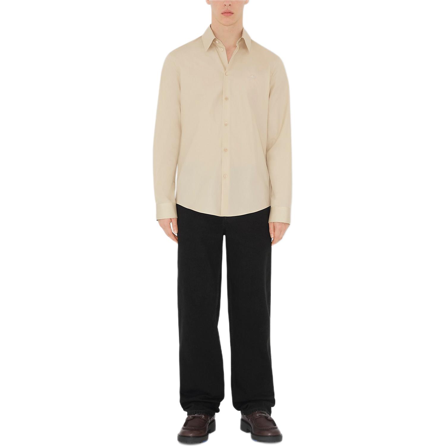 Рубашка EKD Burberry, хлопковая, вышитая, цвет мускатный орех — фото 4