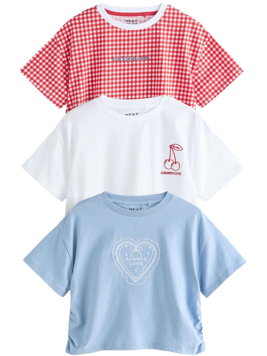 

Рубашка Next, цвет Light blue/Cranberry/White