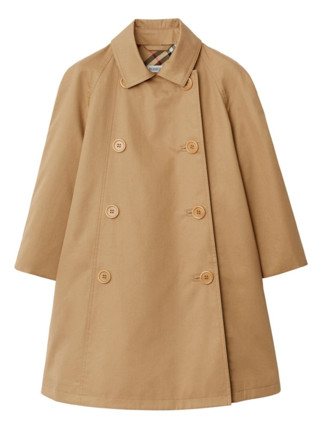 

Burberry Kids двубортное пальто, нейтральный цвет