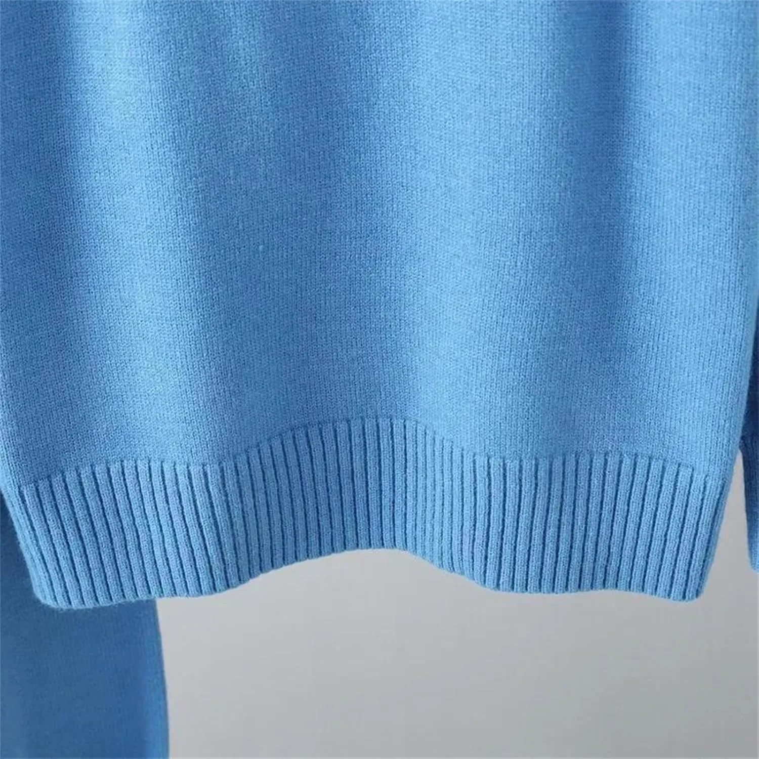 Женский спортивный костюм из 2 предметов, водолазка и брюки, Soft Knit, Black — фото 3