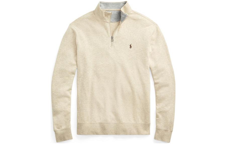 Джемпер с вышитым логотипом пони Polo Ralph Lauren, бежевый — фото 3