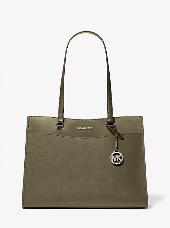 

Большая сумка-тоут Jet Set Travel из сафьяновой кожи Michael Kors, зеленый