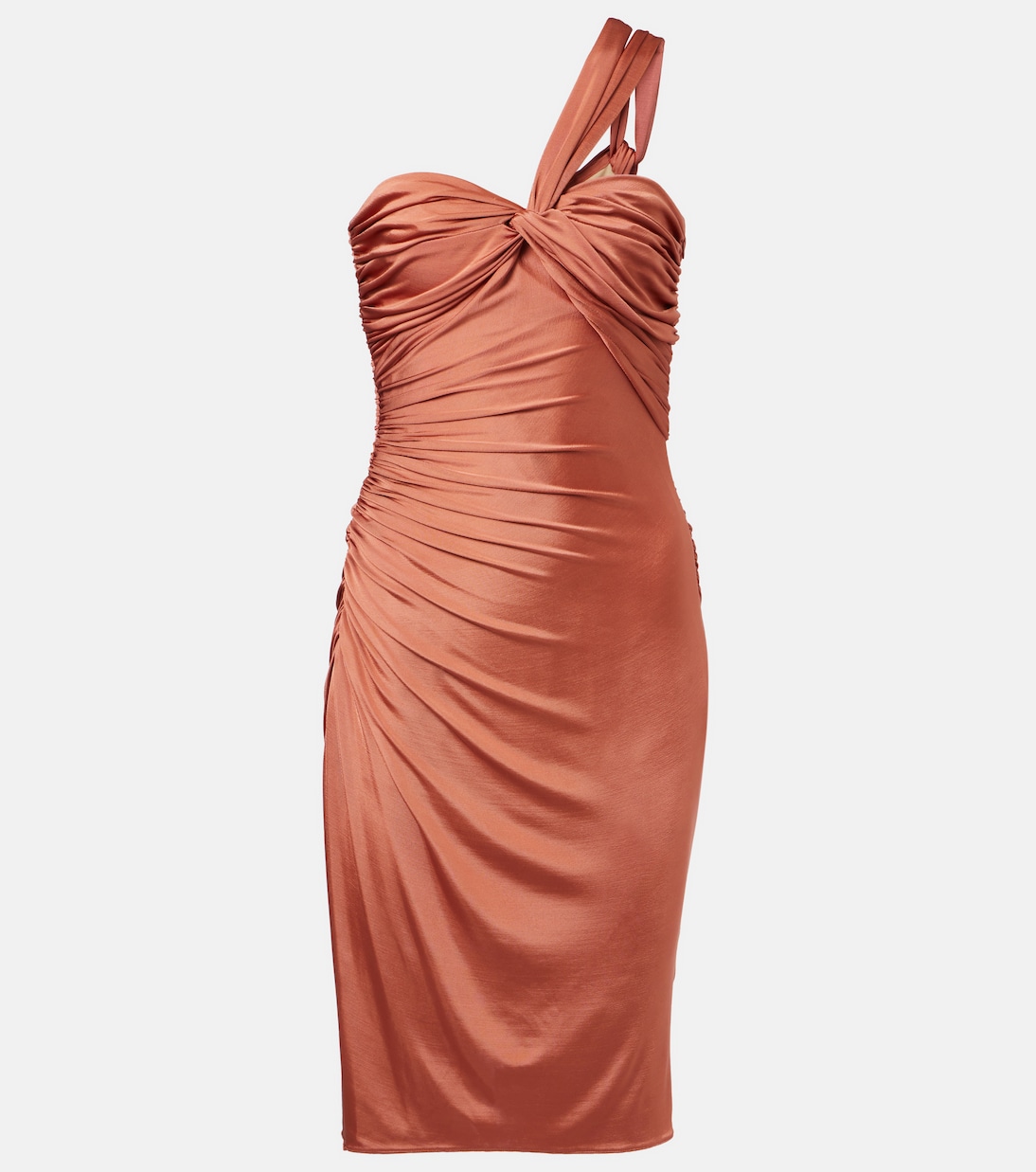 

Платье для коктейля из джерси со сборками Tom Ford, Burnt Terracotta