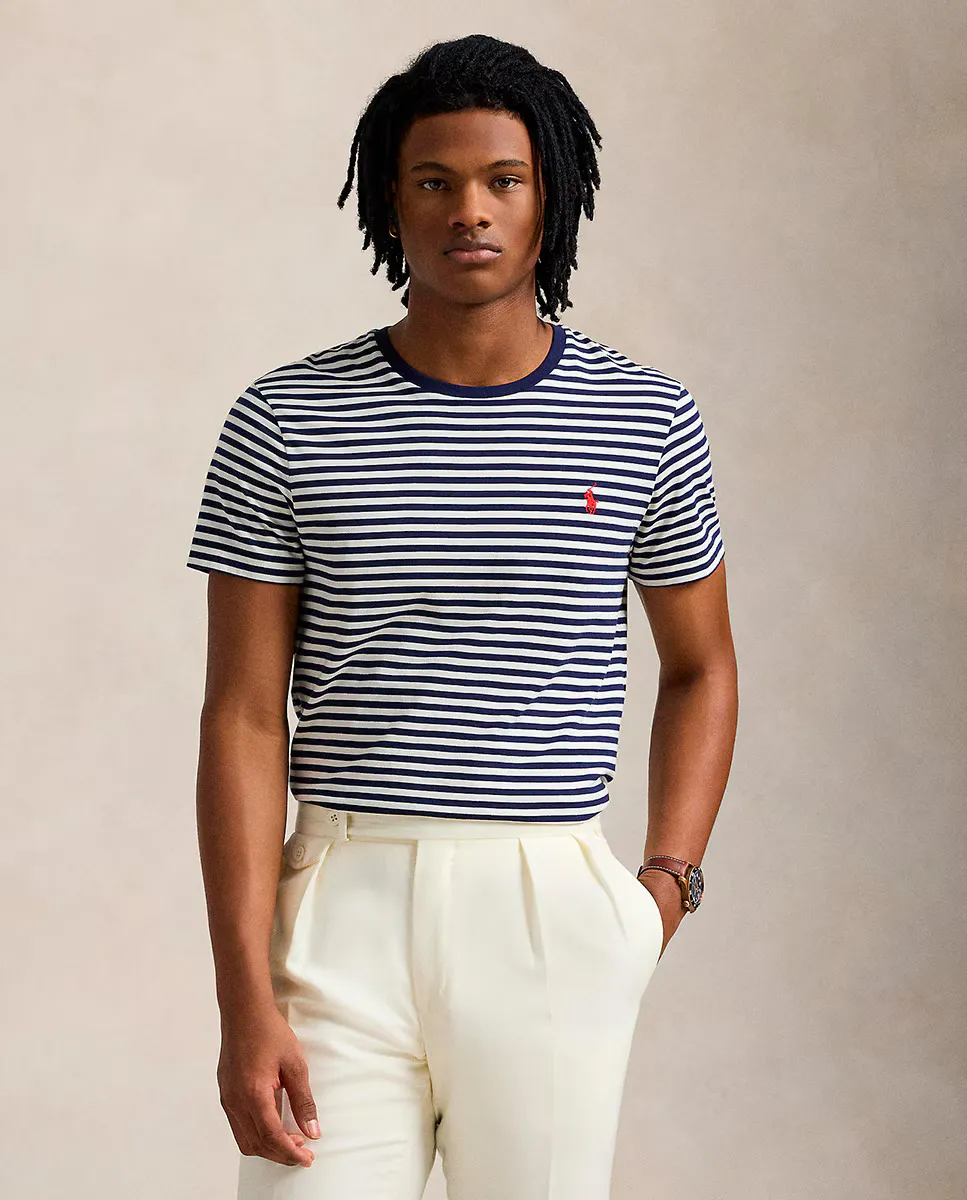

Мужская футболка из хлопка с вышитым логотипом Polo Ralph Lauren, синий