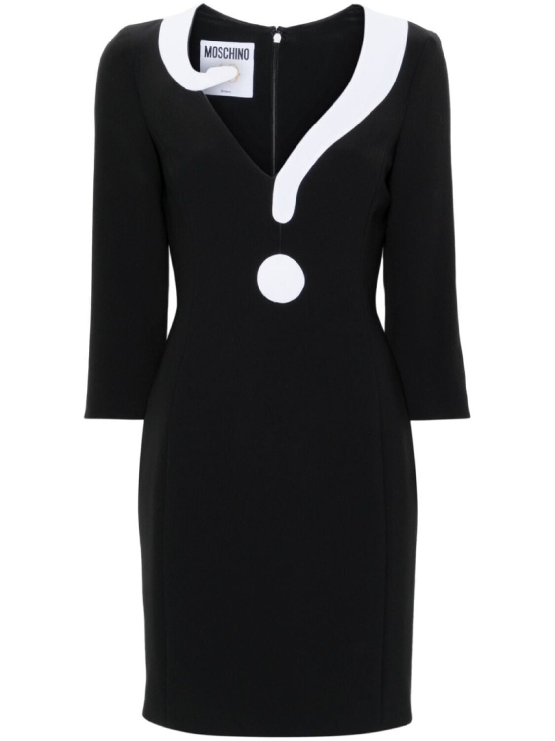

Moschino твиловое платье мини House Symbols !, черный