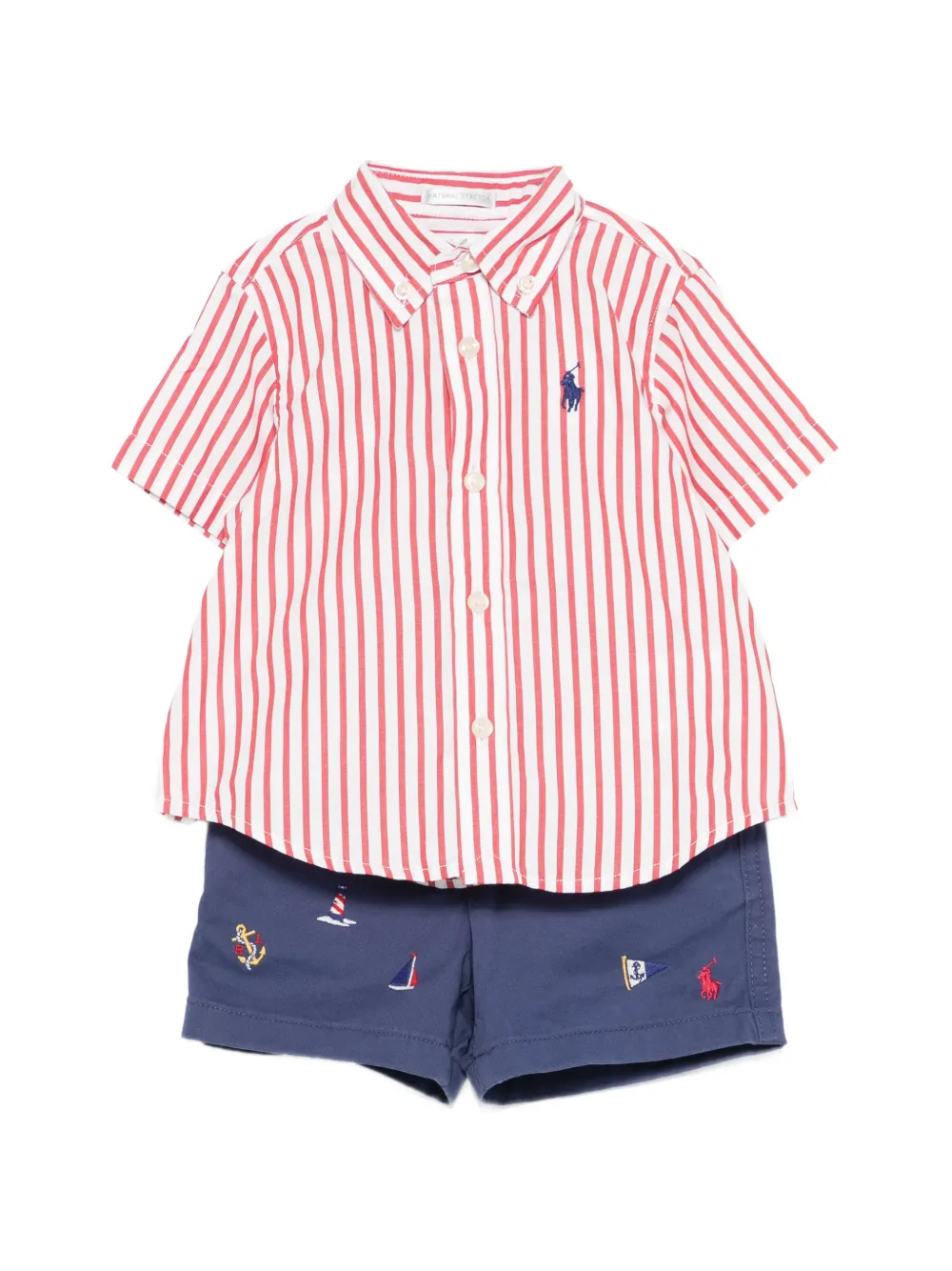 

Комплект из шортов с вышитым логотипом Polo Ralph Lauren Kids, синий