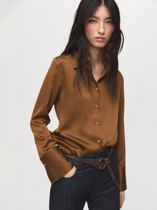 

Идеальная блуза с длинными рукавами и воротником Mango, Medium Yellow