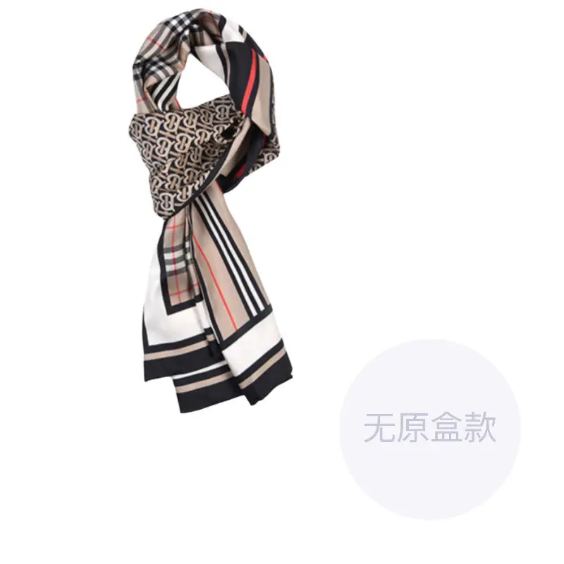 

Burberry Шёлковый шарф унисекс светло-умбра, Light Umber