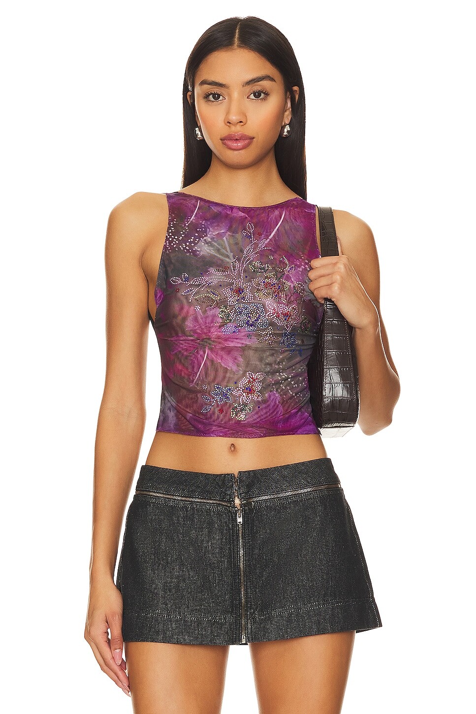 

Топ Jaded London Backless Hotfix Mesh, цвет Multi