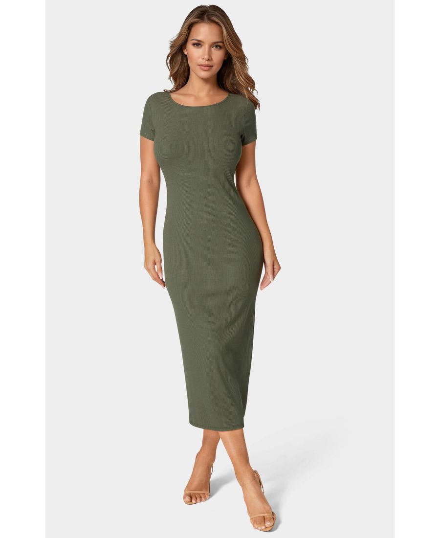 

Женское макси-платье-футболка в рубчик Bebe, Olive, Хаки, Женское макси-платье-футболка в рубчик Bebe, Olive