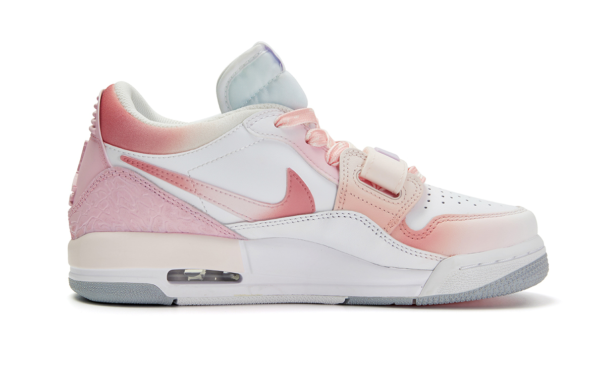 Jordan Legacy 312 противоскользящие износостойкие низкие детские скейтборд кроссовки pink white для подростков — фото 4