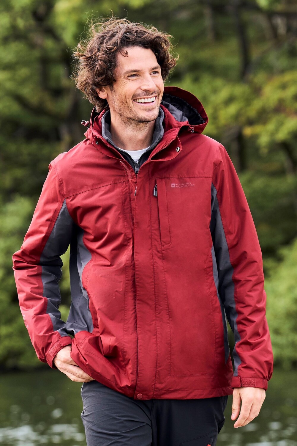 

Мужская дождевик гроза 3 в 1 Mountain Warehouse, красный