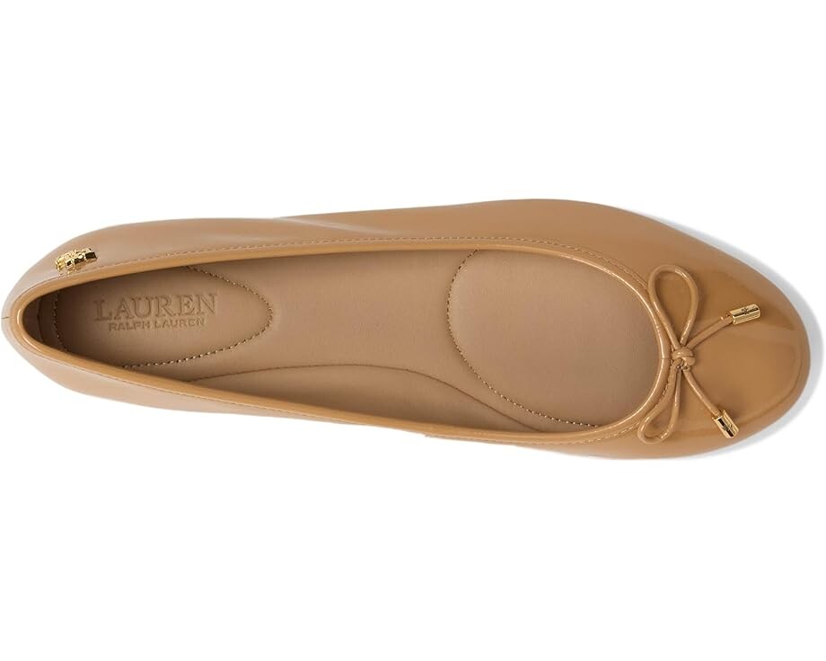 Туфли на плоской подошве Lauren Ralph Lauren Jayna Crinkle Patent Leather Flats, цвет Buff — фото 2