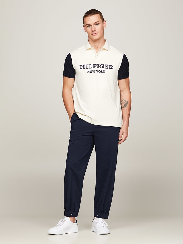 

Поло Tommy Hilfiger Poloshirt, цвет Beige/Dunkelblau